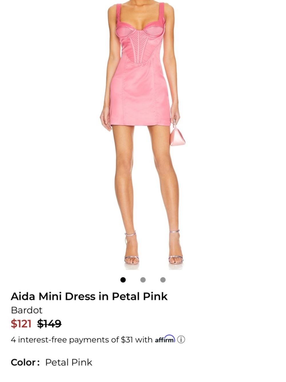 Bardot Petal Pink Aida Mini Dress